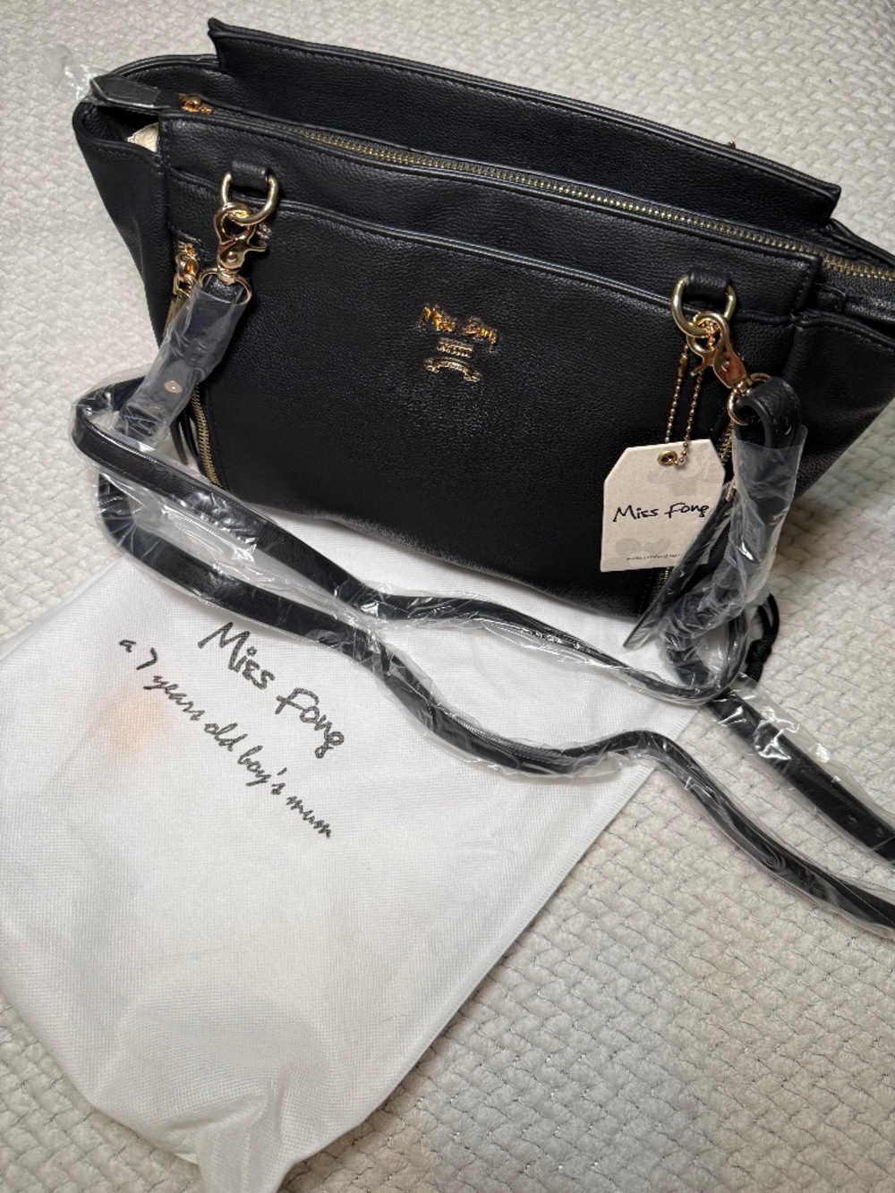 Miss Fong leather diaper bag